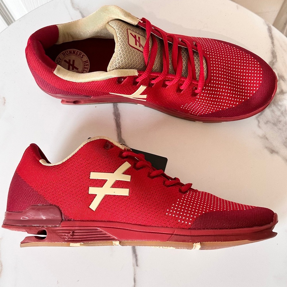 The Difference Heelless Technology Runners Red Knit‎ Sneakers Mens 9 Womens 11